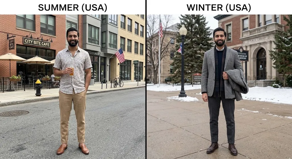Seasonal business casual outfits for men summer and winter