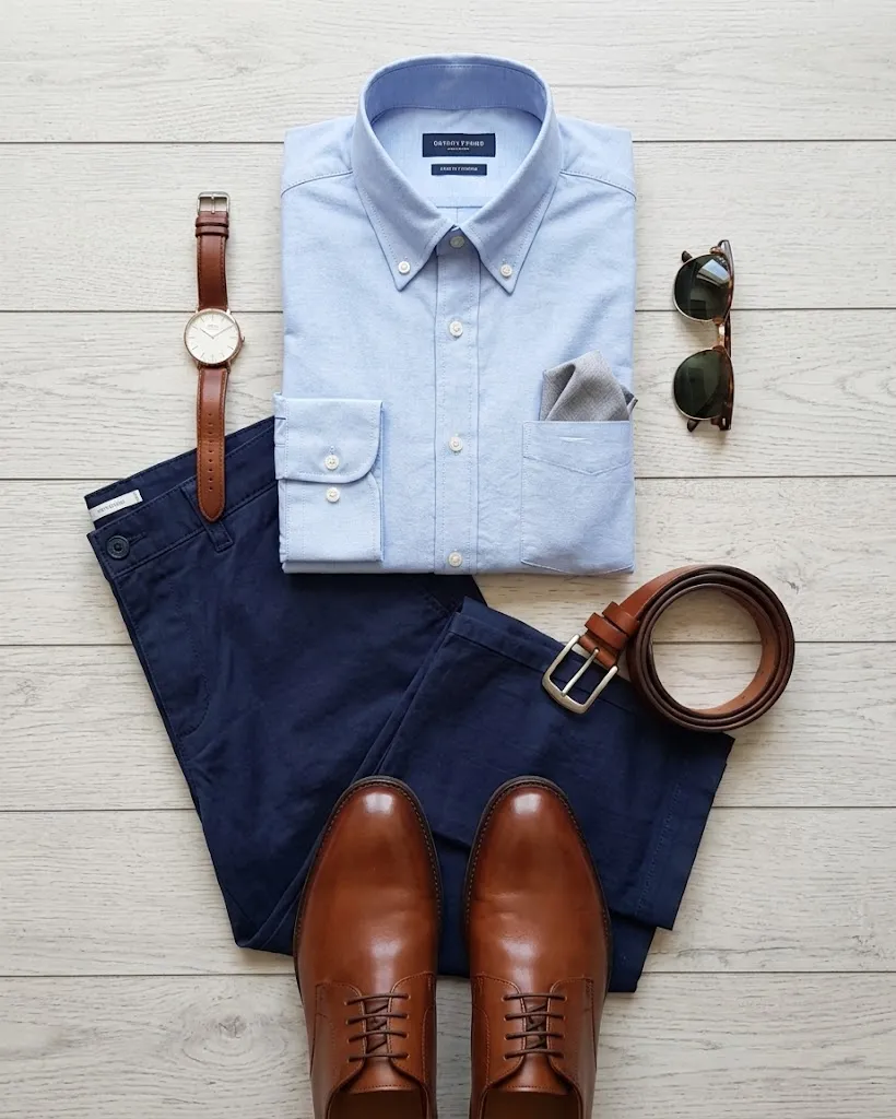 Business casual outfit for client meetings navy blazer