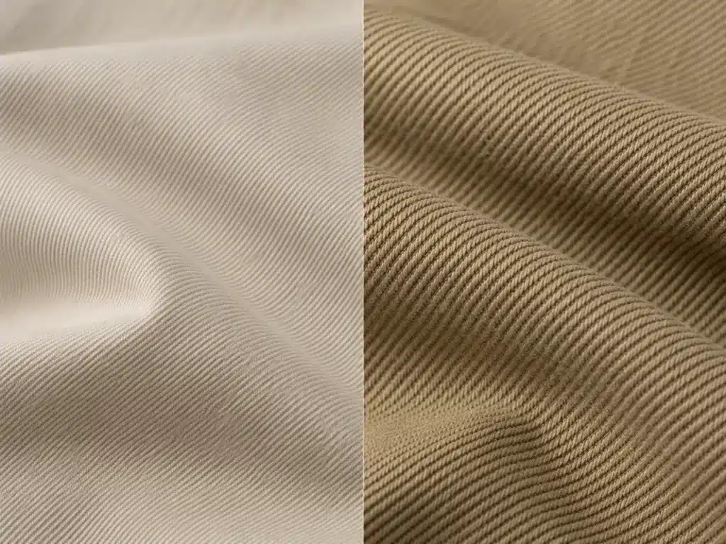 chinos vs khakis fabric comparison close up