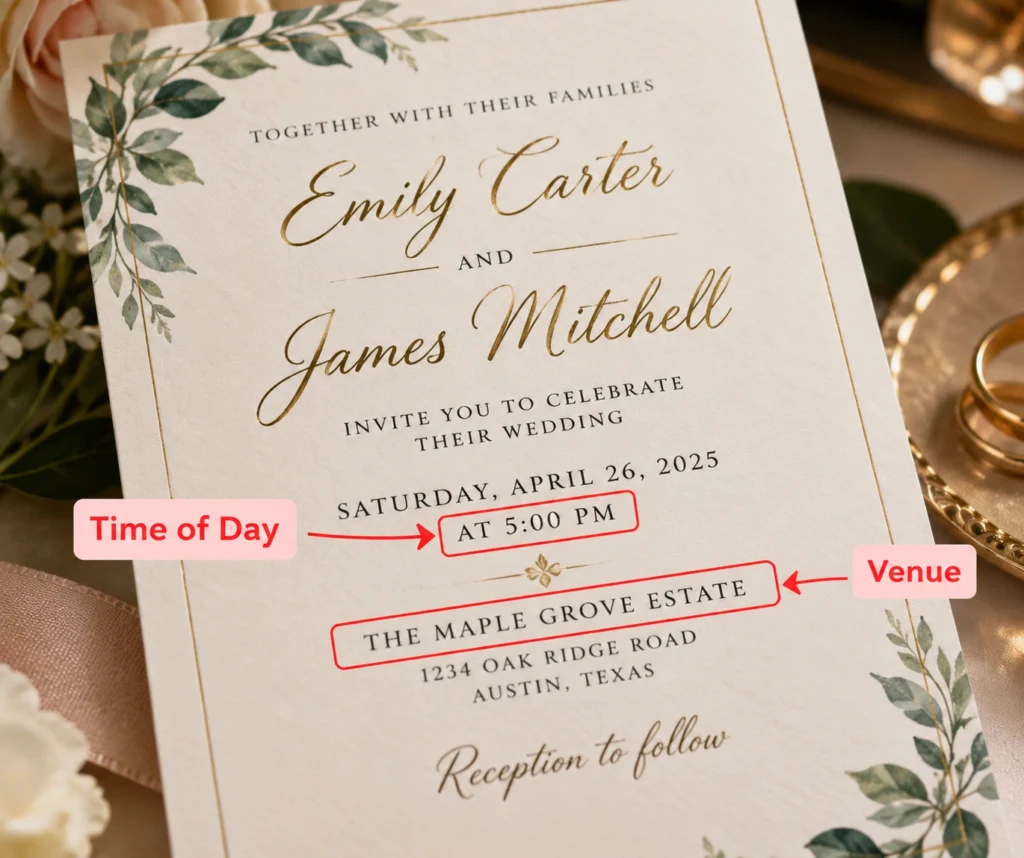 Reading wedding invitation cocktail attire cues