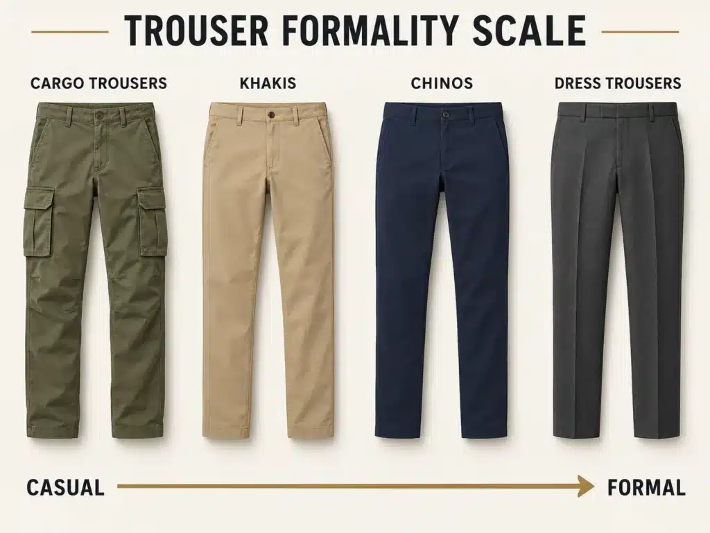 chinos vs khakis formality scale for men