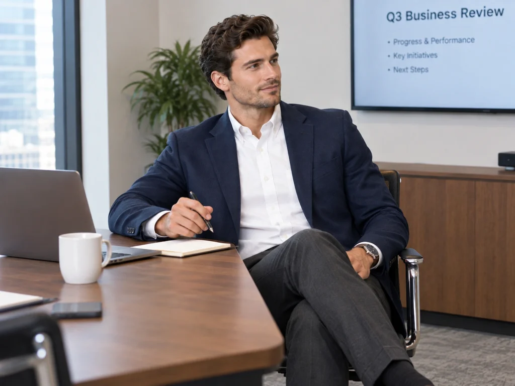 Men's business casual outfit for client meetings
