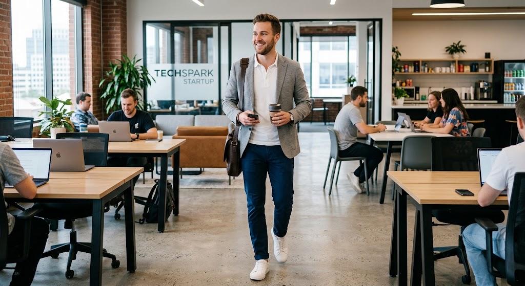 Business casual suit men startup office outfit
