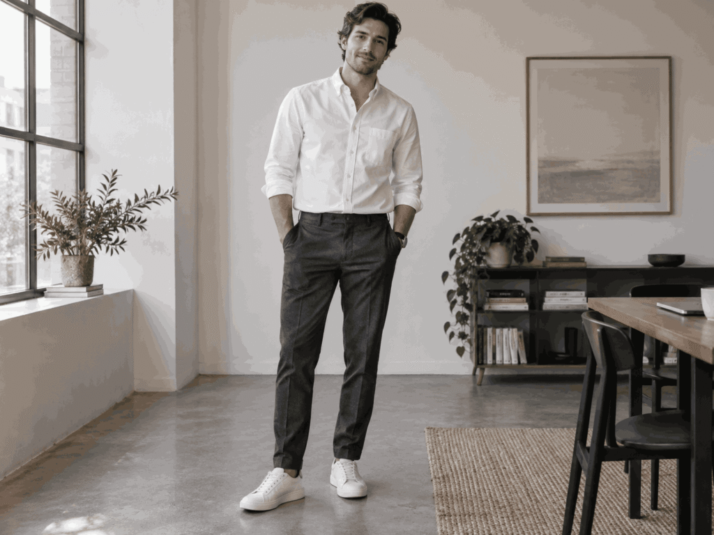 subtle y2k fashion men's office outfit
