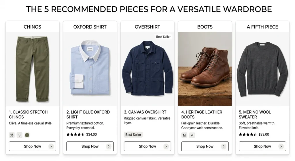 Recommended casual outfit pieces for men