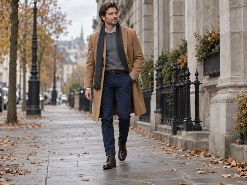 winter chinos outfit cold weather men