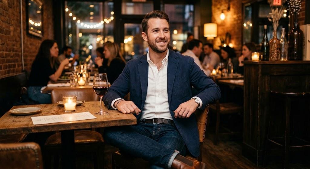 Business casual suit men date night outfit