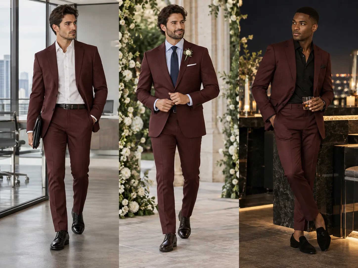 burgundy suit mens outfits for work wedding and date