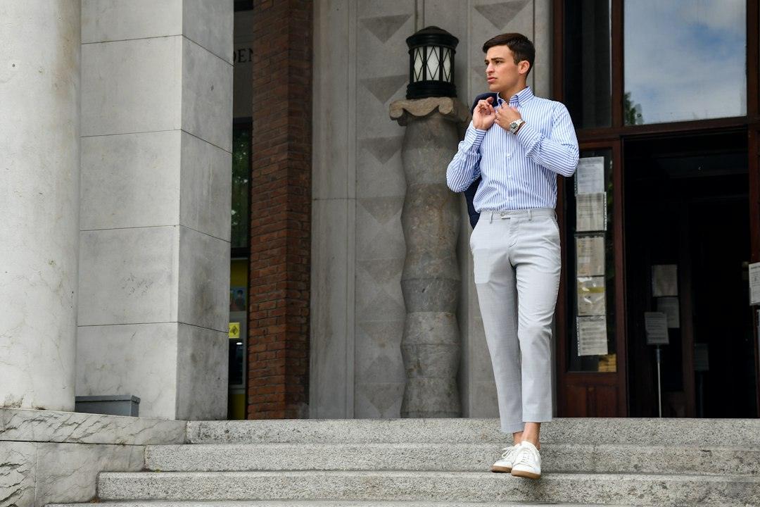 Man in a smart shirt suitable for business casual office wear